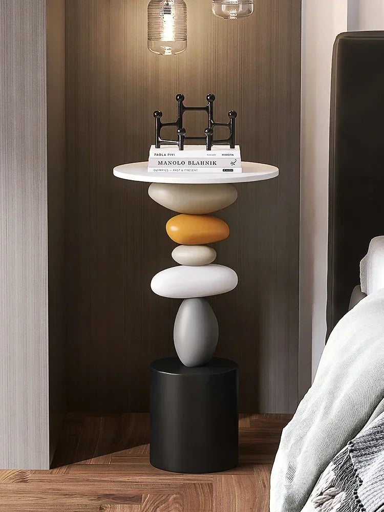 Veltrano Foldable Round Side Table | Modern Living Room Accent Table | Compact Coffee Table