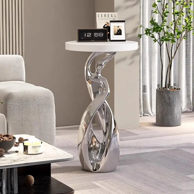 Orviano Luxury Side Table | Modern Resin Accent Table | Elegant Sofa & Bedroom Corner Table