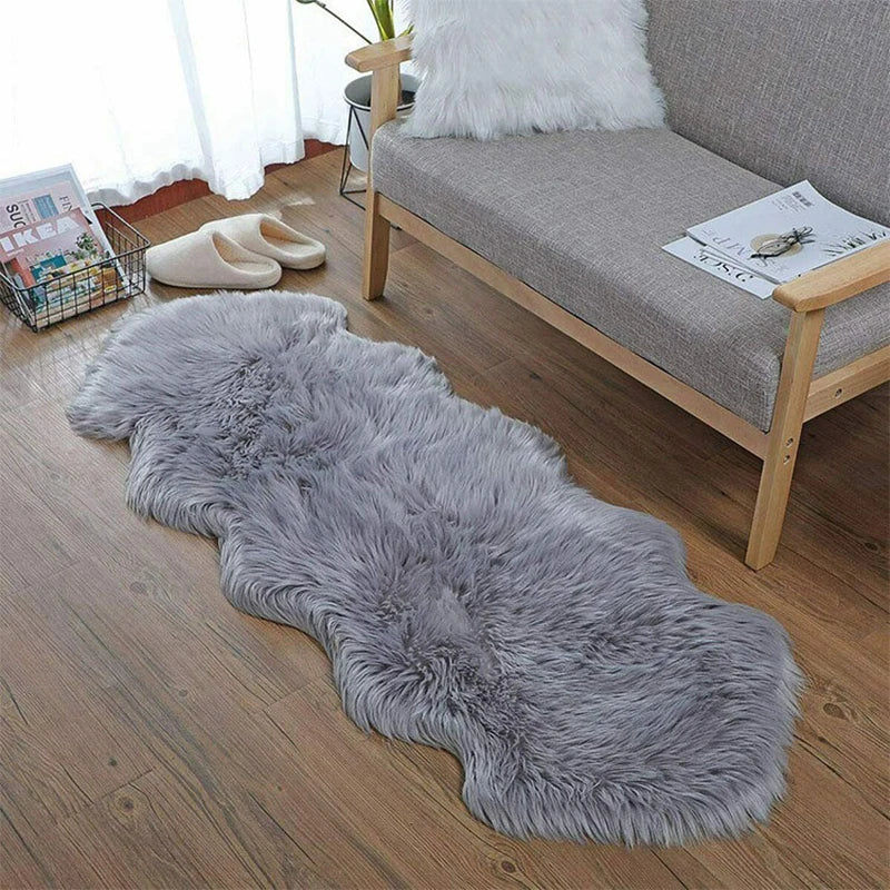 Novalyra Imitation Sheepskin Rug | Ultra Soft Plush Area Carpet | Cozy Bedroom & Living Room Floor Rug