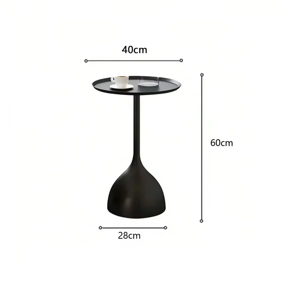 Valessia Scandinavian Round Side Table | Minimalist Metal Iron Frame Accent Table | Compact Nordic Coffee & Nightstand Table | D40 × H60 cm Modern Home Decor