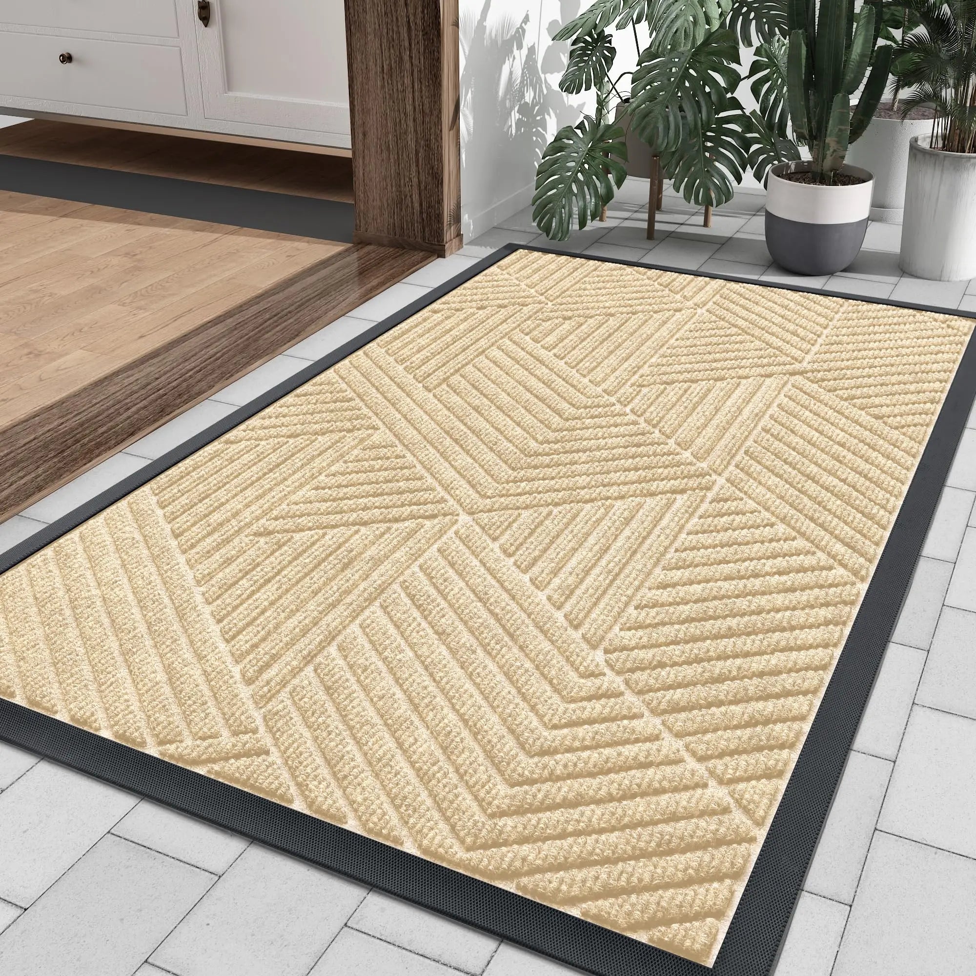 Koran Non-Slip Absorbent Door Mat | Low Profile Indoor & Outdoor Entrance Rug | Dirt & Moisture Trap Floor Mat