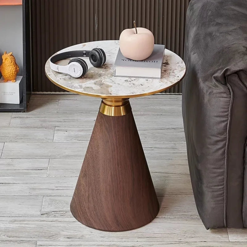 Eldorian Nordic Round Coffee Table | Light Luxury Side Table | Modern Accent Table for Living Room, Bedroom & Balcony