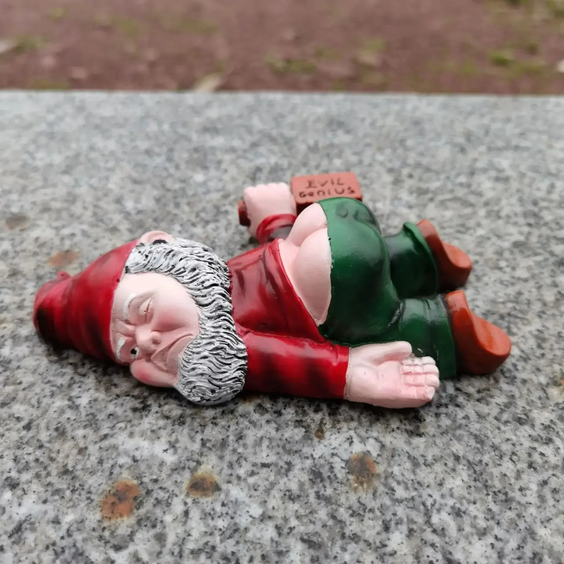 Funny Drunken Garden Gnome Statue 15 cm for Indoor Outdoor Decor | Weatherproof Eco Resin | Garden Patio Home Accent