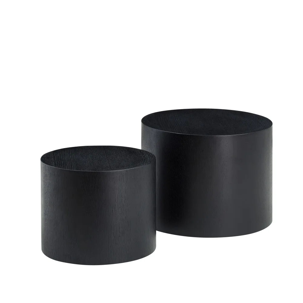 Eldoriann Round Nesting Coffee Table Set of 2 | Modern Space-Saving Side Tables | MDF