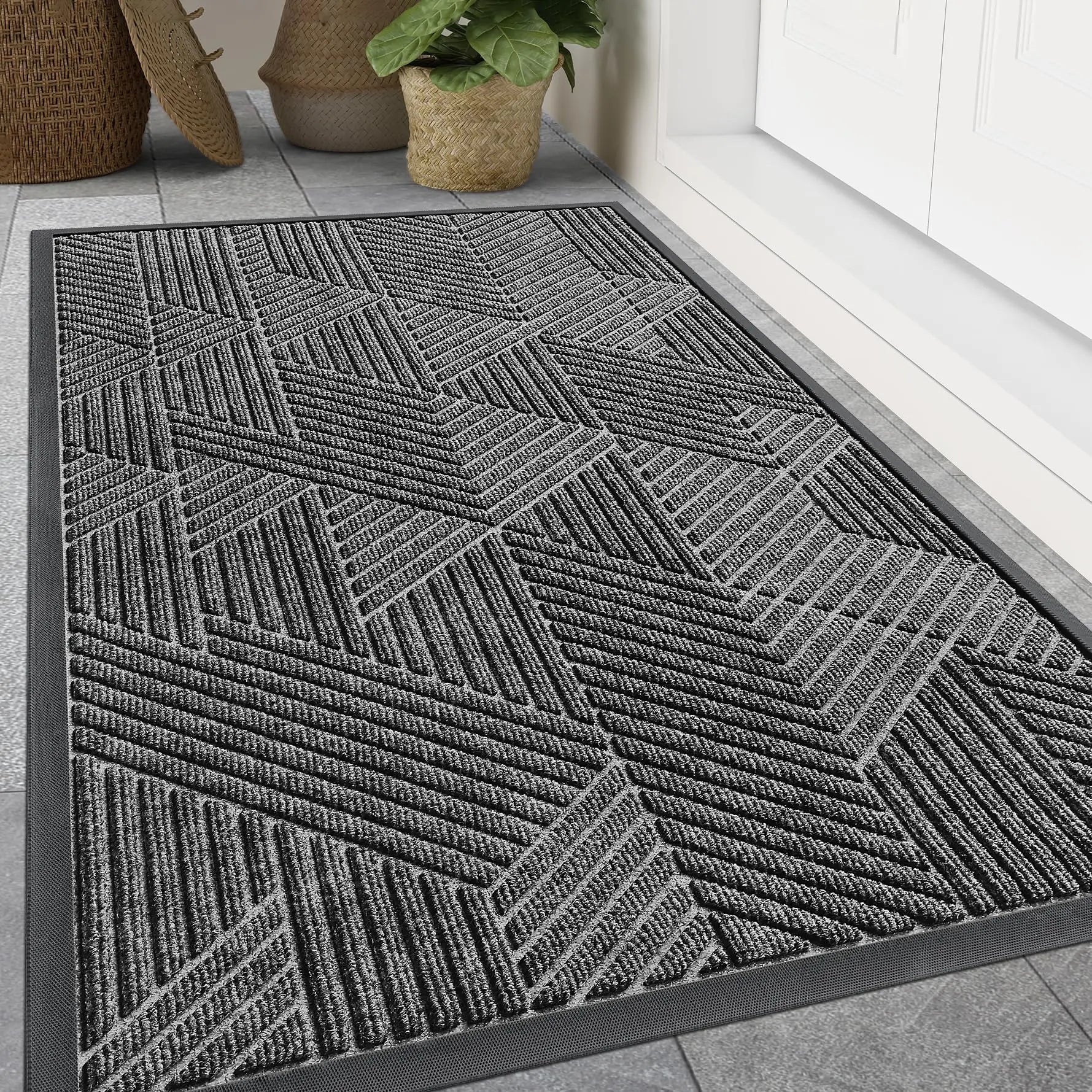 Koran Non-Slip Absorbent Door Mat | Low Profile Indoor & Outdoor Entrance Rug | Dirt & Moisture Trap Floor Mat