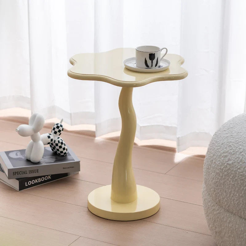 Solmire French Cream Duo Coffee Table | Solid Oak Wood Side Table | Modern Minimalist Design