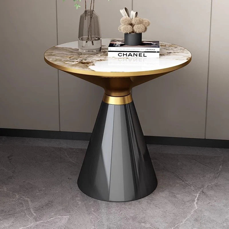 Elarian Modern Round Luxury Coffee Table | Metal & Marble Accent Table | Nordic Minimalist Center Table