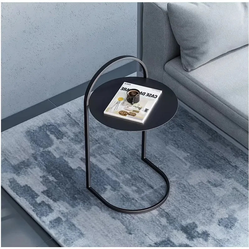 Marveillo Round Golden Iron Side Table | Nordic Modern Accent Table | Luxury Sofa & Plant Stand