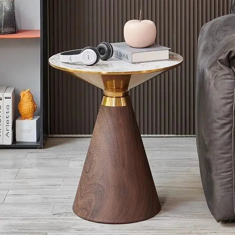 Eldorian Nordic Round Coffee Table | Light Luxury Side Table | Modern Accent Table for Living Room, Bedroom & Balcony