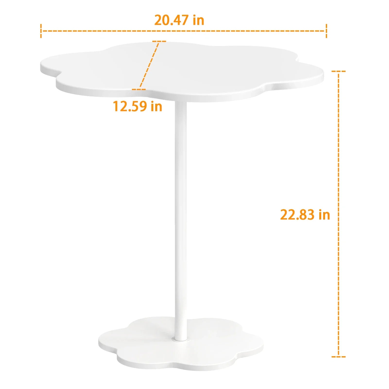 Velessa Cloud-Shaped Side Table | Wabi Sabi Organic Accent Table | Minimalist Artistic Nightstand & Sofa Table, 52 x 32.5 cm