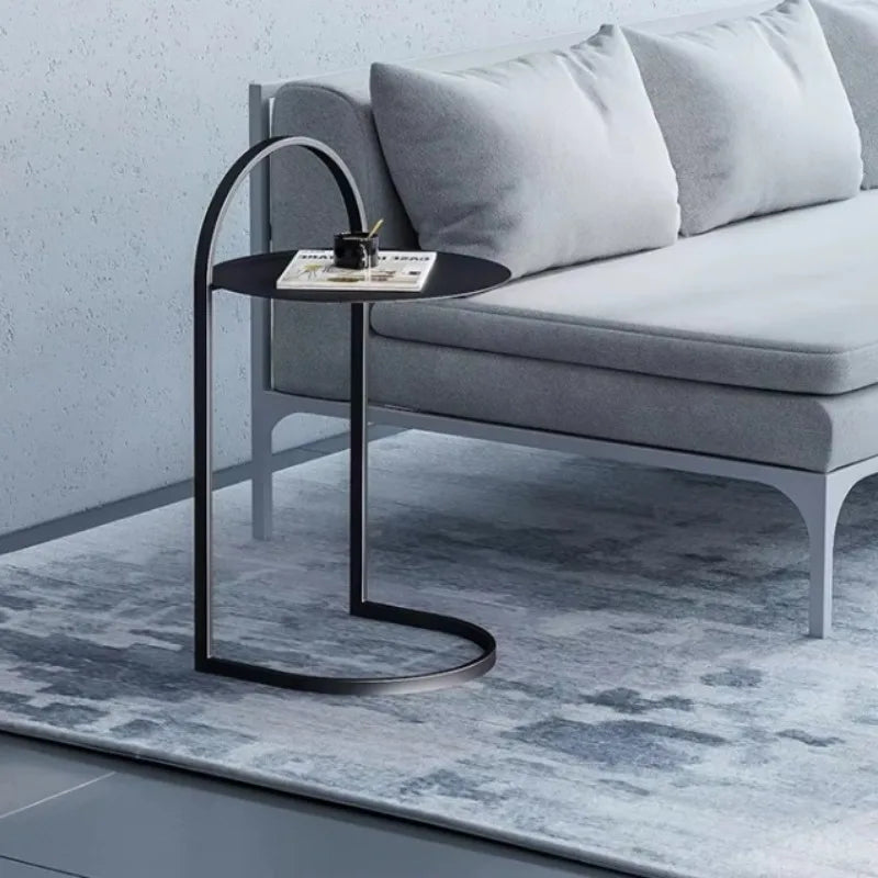 Marveillo Round Golden Iron Side Table | Nordic Modern Accent Table | Luxury Sofa & Plant Stand