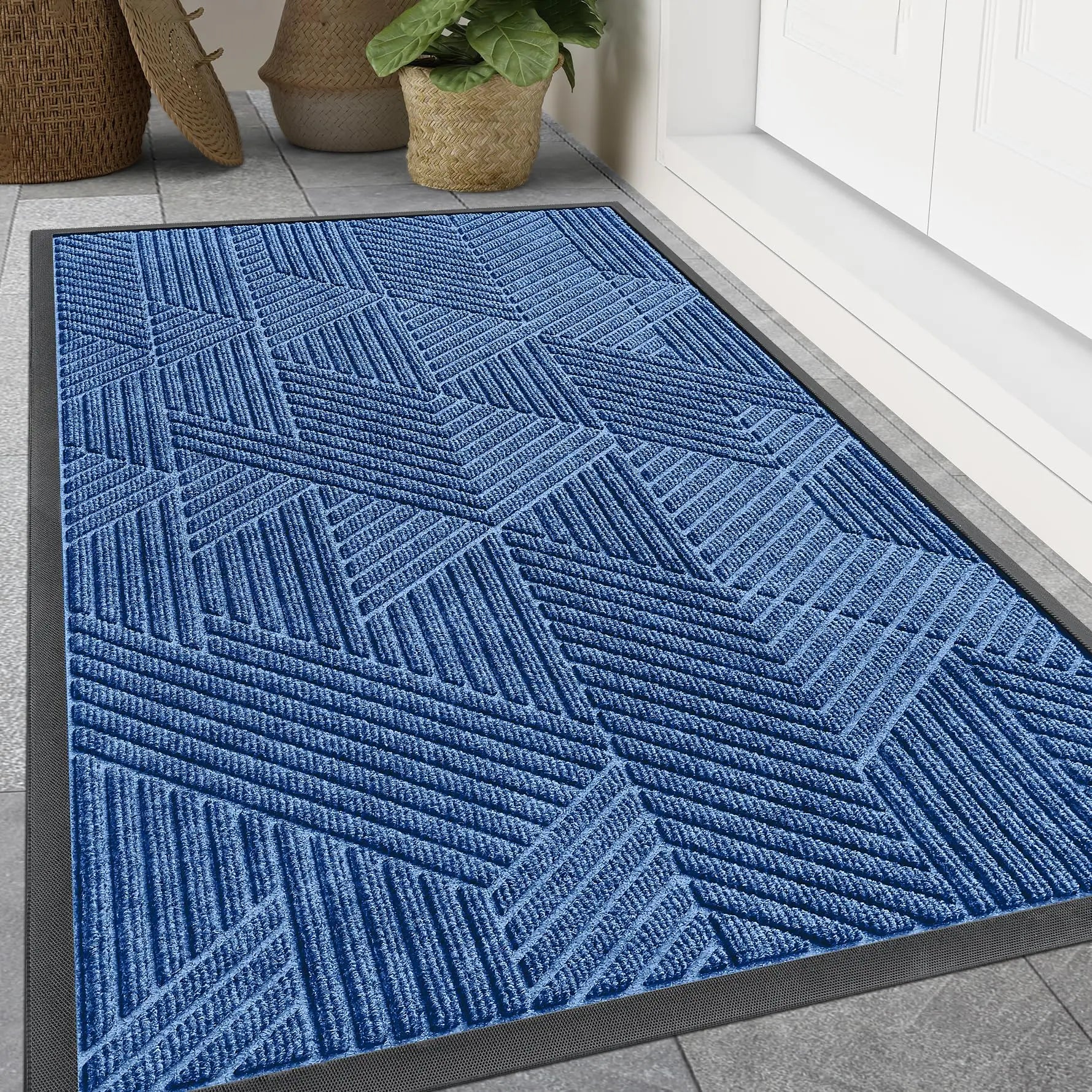 Koran Non-Slip Absorbent Door Mat | Low Profile Indoor & Outdoor Entrance Rug | Dirt & Moisture Trap Floor Mat