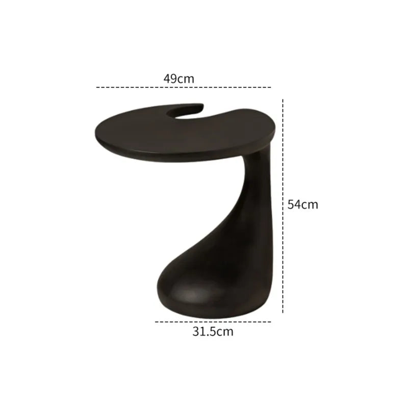 Velmoro Luxe Minimalist Black Side Table with Shelf | Modern Nightstand & Sofa Table | Lightweight Mobile Coffee Table, 31.5 x 49 x 54 cm