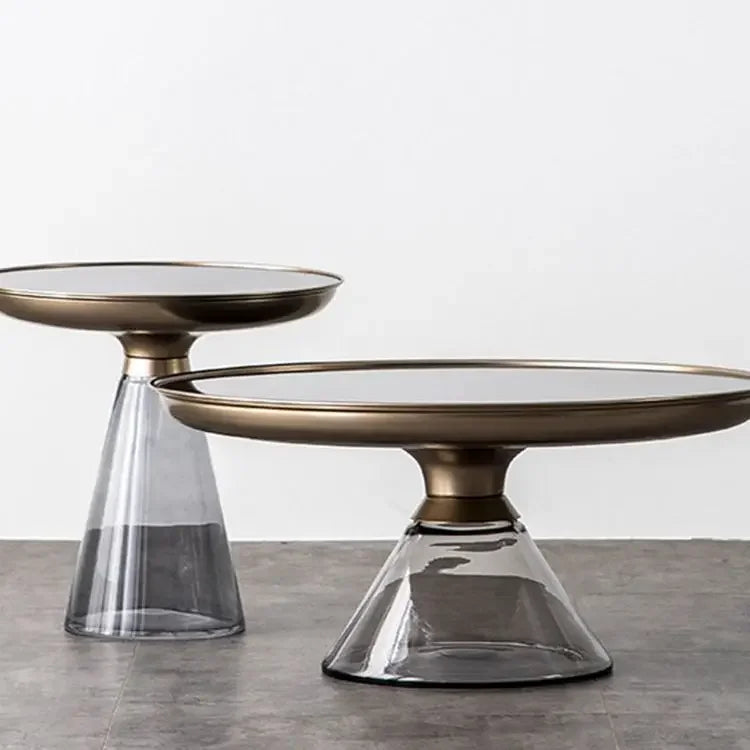 Bellario Round Glass Coffee Table | Italian Modern Side Table | Luxury Minimalist Accent Table