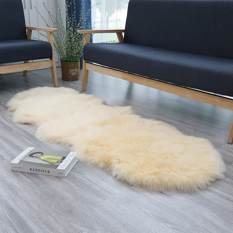 Novalyra Imitation Sheepskin Rug | Ultra Soft Plush Area Carpet | Cozy Bedroom & Living Room Floor Rug