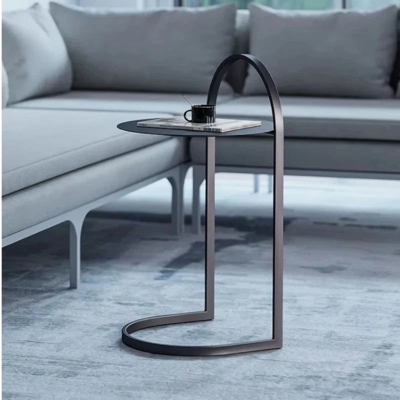 Marveillo Round Golden Iron Side Table | Nordic Modern Accent Table | Luxury Sofa & Plant Stand