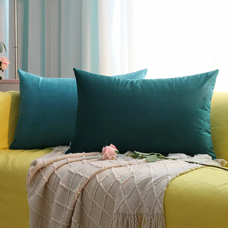 Aemilia – Velvet Decorative Pillow in Cheerful Candy Colors for Sofa & Bedroom