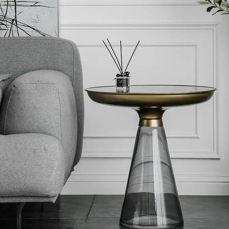 Bellario Round Glass Coffee Table | Italian Modern Side Table | Luxury Minimalist Accent Table