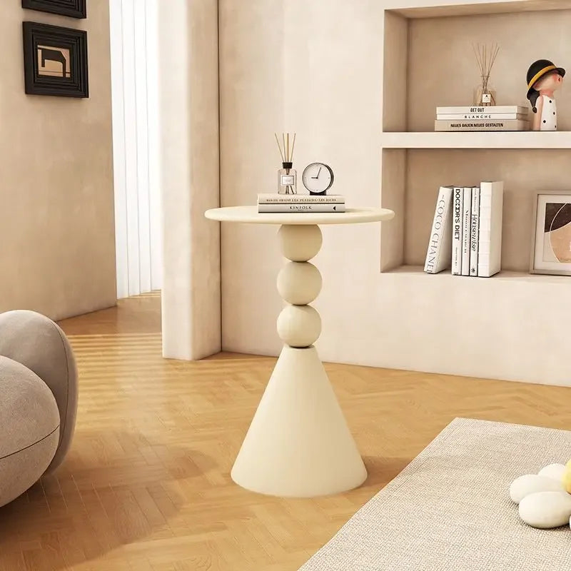 Olaria Scandinavian Side Table | Minimalist Iron Accent Table for Living Room & Bedroom | Compact Modern Coffee & End Table | D40 × H61 cm