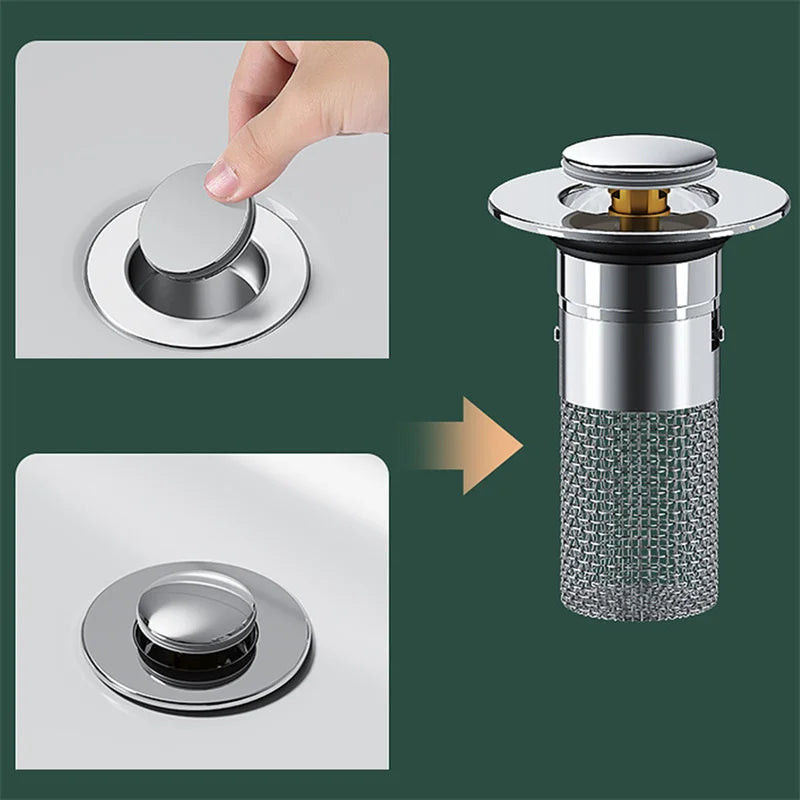 Drain strainer for shower and sink | Hair strainer made of stainless steel | StoppFix
