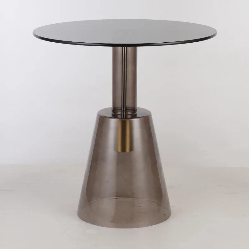 Virellon Nordic Transparent Glass Coffee Table | Round Minimalist Living Room Table | Luxury Space-Saving Side Table for Small Apartments