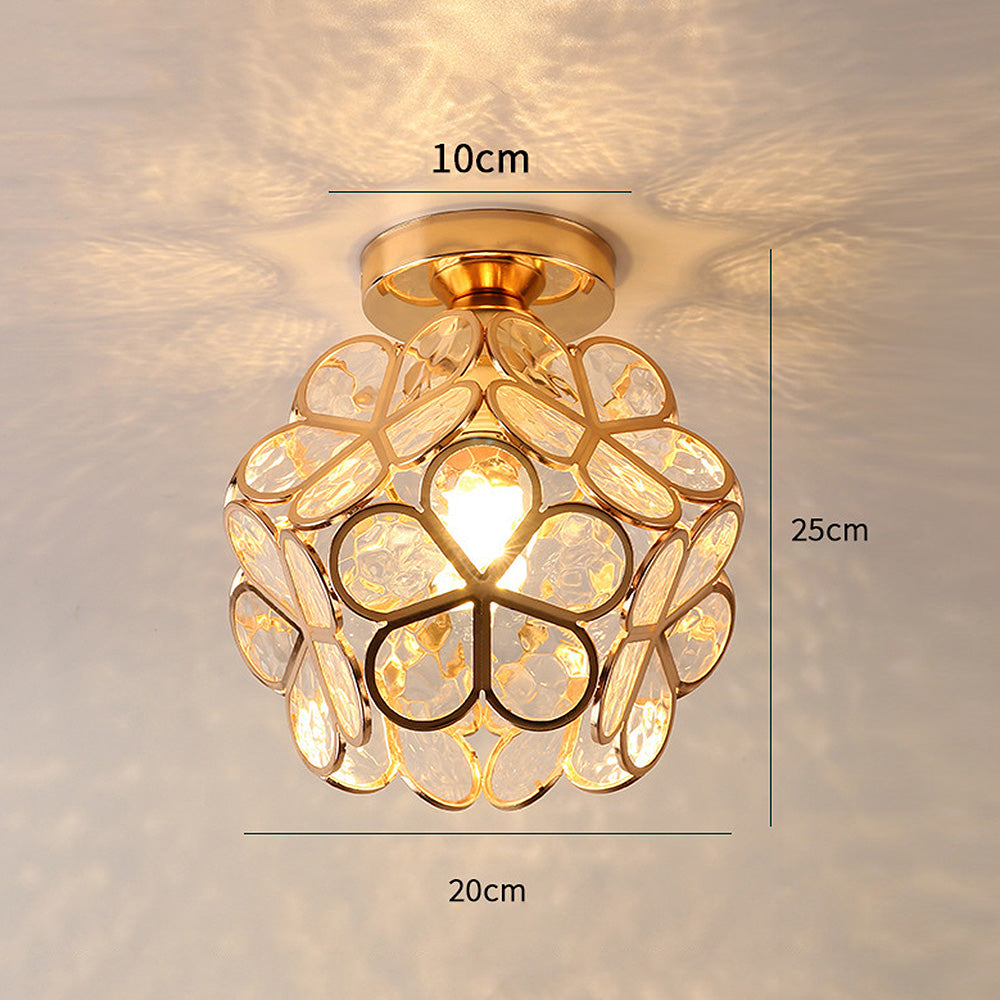Design Flowers Style Glass Hall Ceiling Lamp