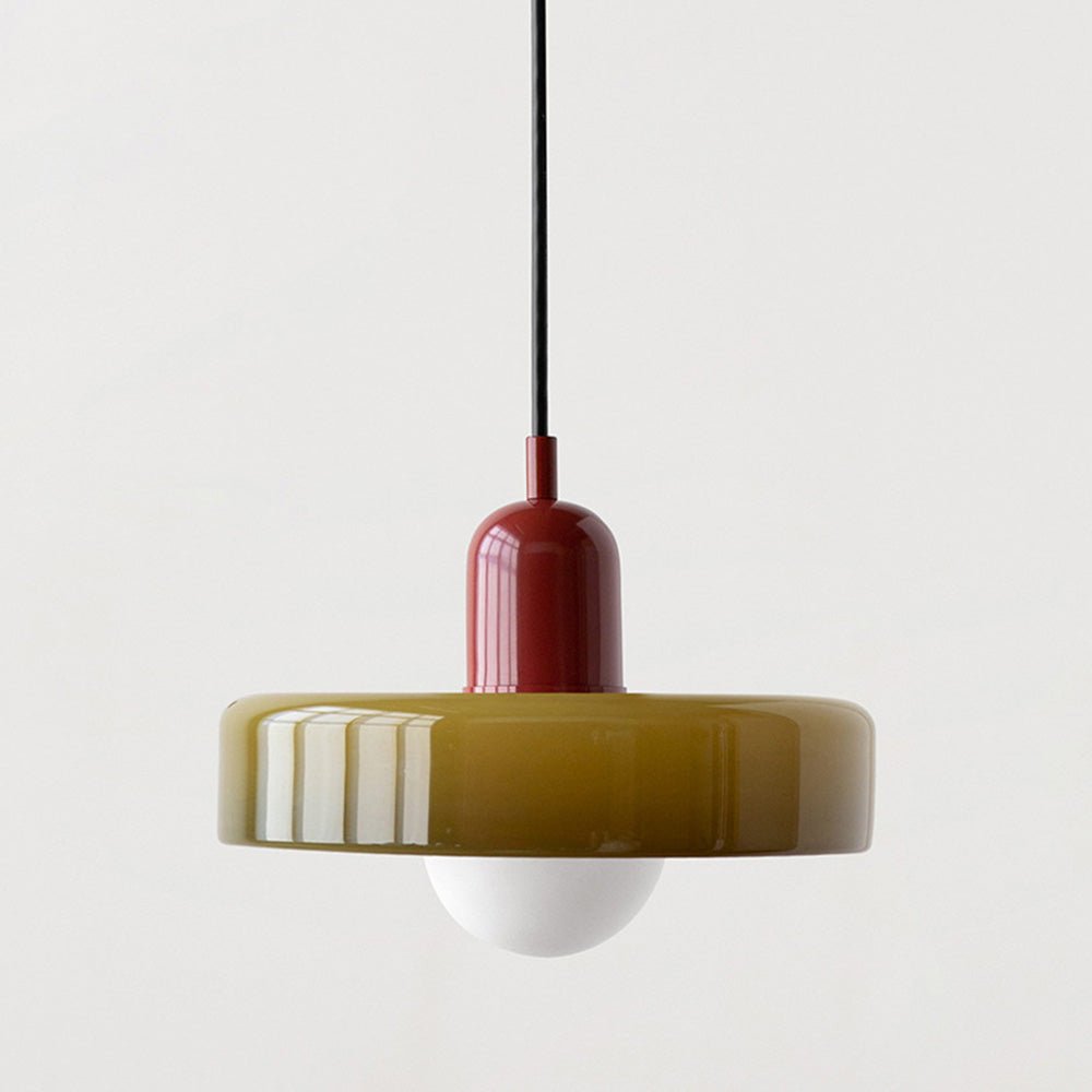 Bauhaus Pendant Lamp Made of Colored Glass