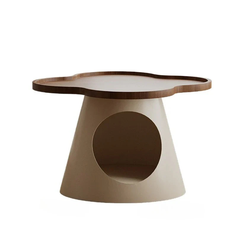 Lumivan Cream Small Coffee Table | Compact Bedroom Side Table | Modern Minimalist Design