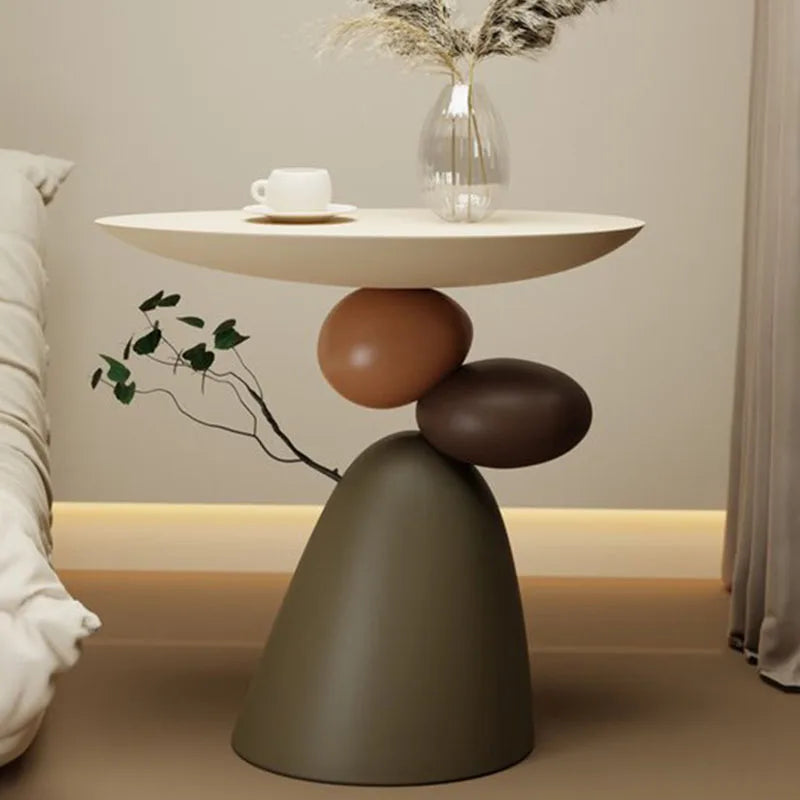 Valerisa Round Side Table Nightstand | Modern Accent Table | Compact Bedside Table