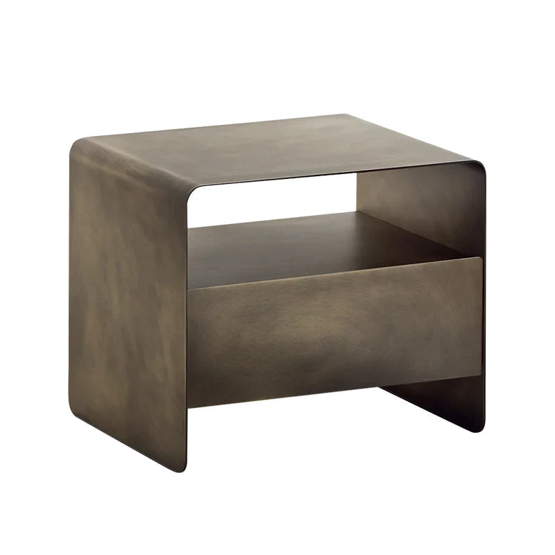 Rovesso Metal Industrial Nightstand with Drawer | Vintage Iron Bedside Table | Modern Loft Style Side Table