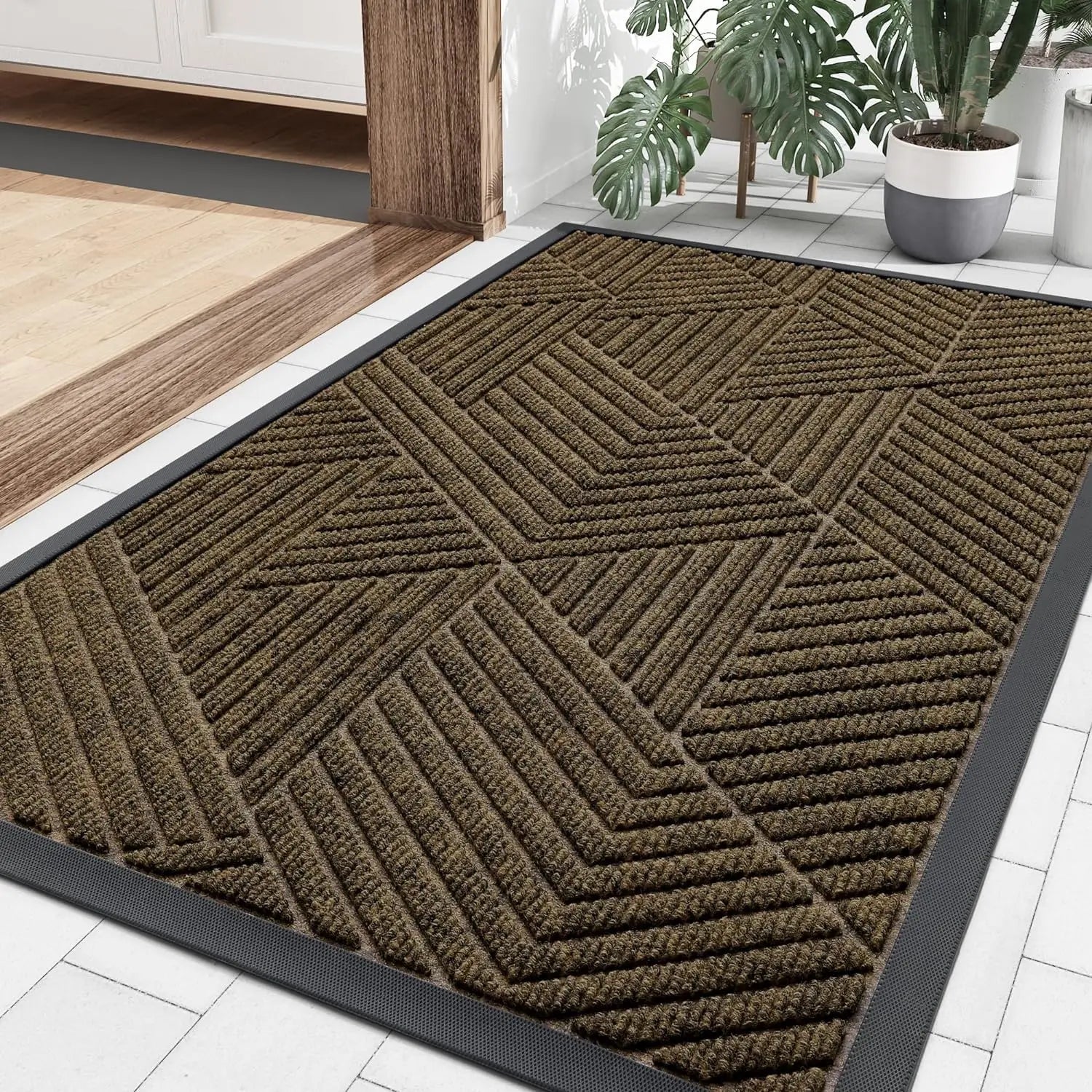 Koran Non-Slip Absorbent Door Mat | Low Profile Indoor & Outdoor Entrance Rug | Dirt & Moisture Trap Floor Mat