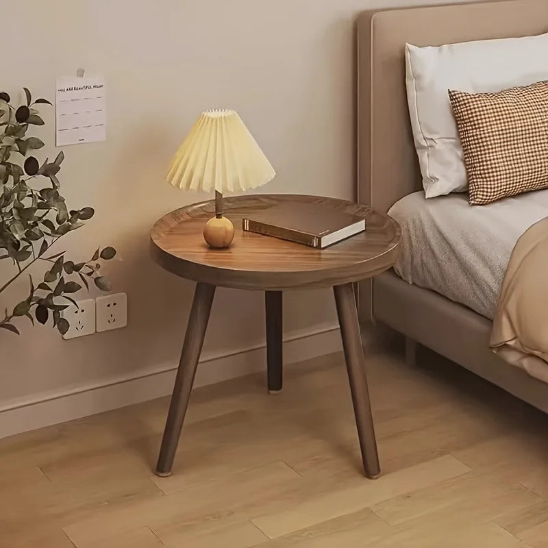 Zeraphia Wooden Coffee Table | Modern Luxury Side Table for Living Room | Compact Minimalist Center & Lounge Table | Brown Wood Design | Ø40 × H48.5 cm