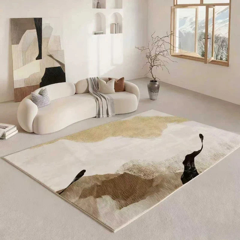 Irmane Wabi Sabi Area Rug | Soft Non-Slip Organic Design Carpet | Minimalist Living Room & Bedroom Floor Rug
