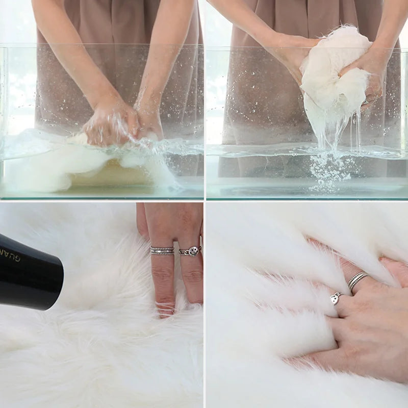 Novalyra Imitation Sheepskin Rug | Ultra Soft Plush Area Carpet | Cozy Bedroom & Living Room Floor Rug