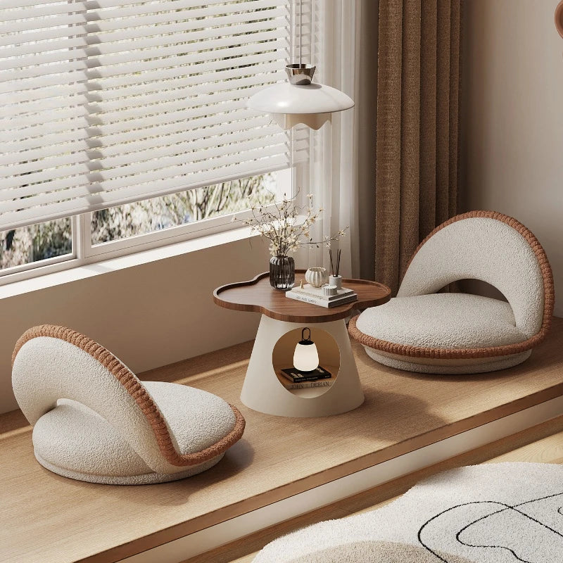 Lumivan Cream Small Coffee Table | Compact Bedroom Side Table | Modern Minimalist Design