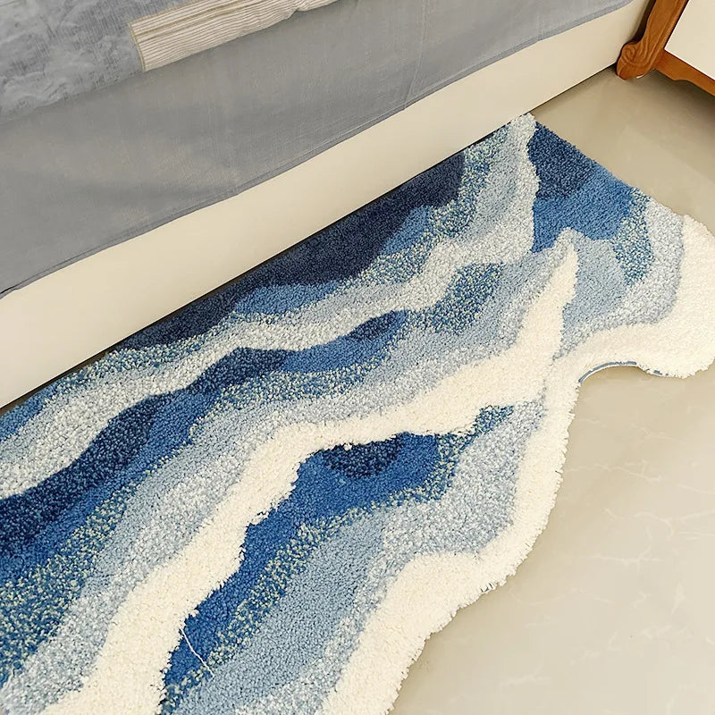 Waven Wave Tufted Carpet | Soft Plush Non-Slip Area Rug | Ocean-Inspired Bathroom, Bedroom & Living Room Mat