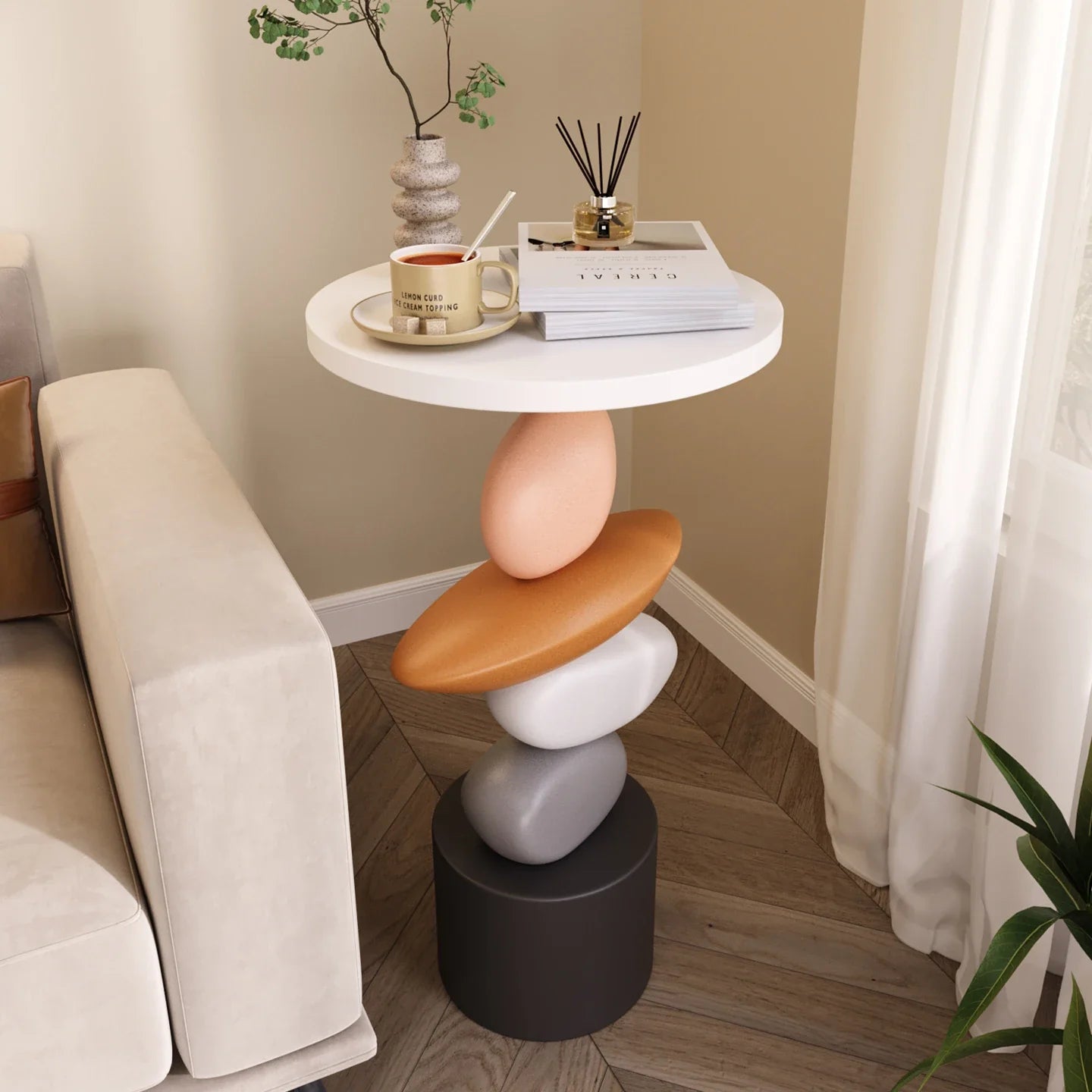 Virellox Luxury Coffee Table Side Table | Modern Minimalist Accent Table | Living Room Bedroom