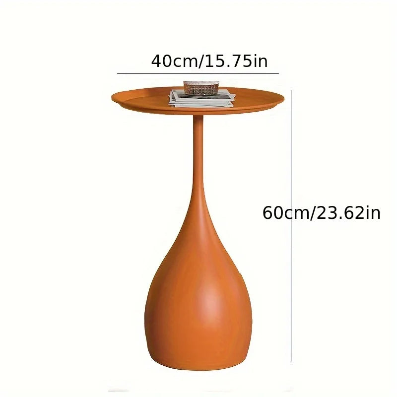 Ariessa Mobile Round Side Table | Light Luxury Minimalist Coffee & Nightstand Table with Wheels | Compact Metal Accent Table for Sofa & Bedroom | D40 × H60 cm
