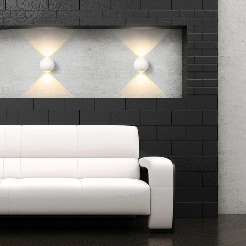 Modern Ball Wall Lamp Aluminum LED | IP65 Waterproof Indoor Outdoor Light | Warm White White | Minimal Spherical Lighting