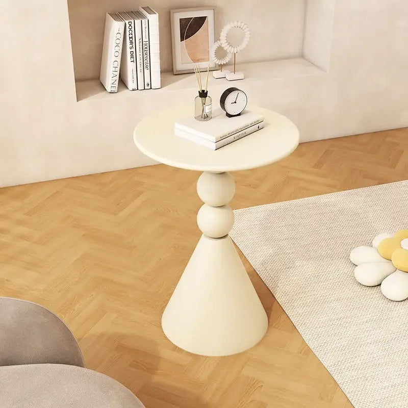 Norvellan Minimalist White Side Table | Scandinavian Coffee Table | Modern Small Living Room Accent Table