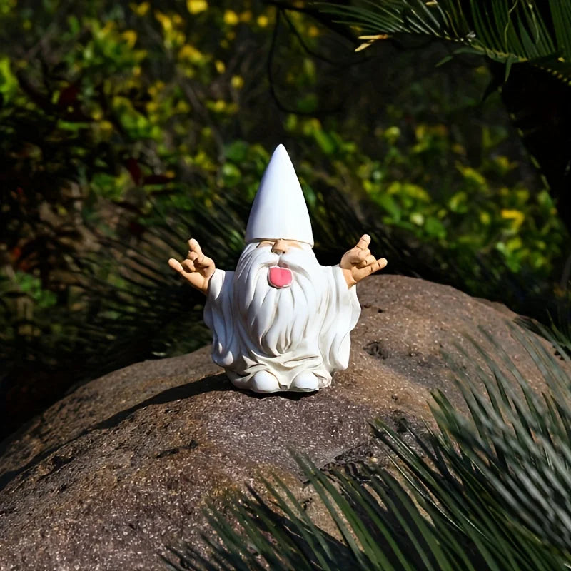 Trollvig Rocka Garden Gnome | Rocker Sculpture with Electric Guitar | Weatherproof Resin | Outdoor Decorative Accent | Garden Terrace Balcony