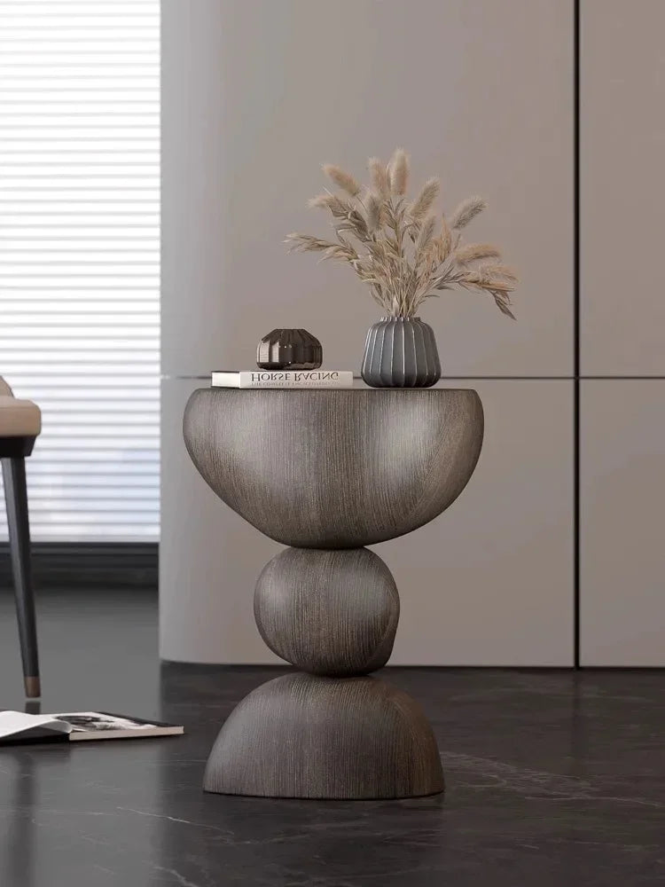 Zerania Imitation Stone Side Table | Modern Coffee Table | Minimalist Accent Corner Table