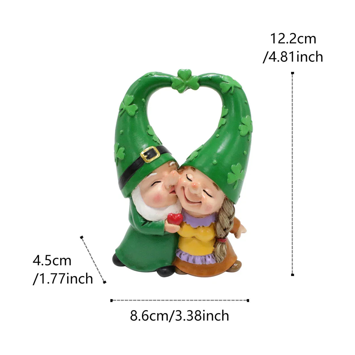 Garden Gnome Love Couple Figurine for Garden & Home Decor | Handmade Resin Ornament | Romantic Gift for Valentine’s & Weddings