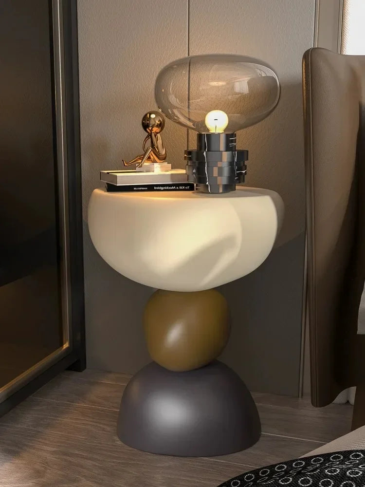 Zerania Imitation Stone Side Table | Modern Coffee Table | Minimalist Accent Corner Table