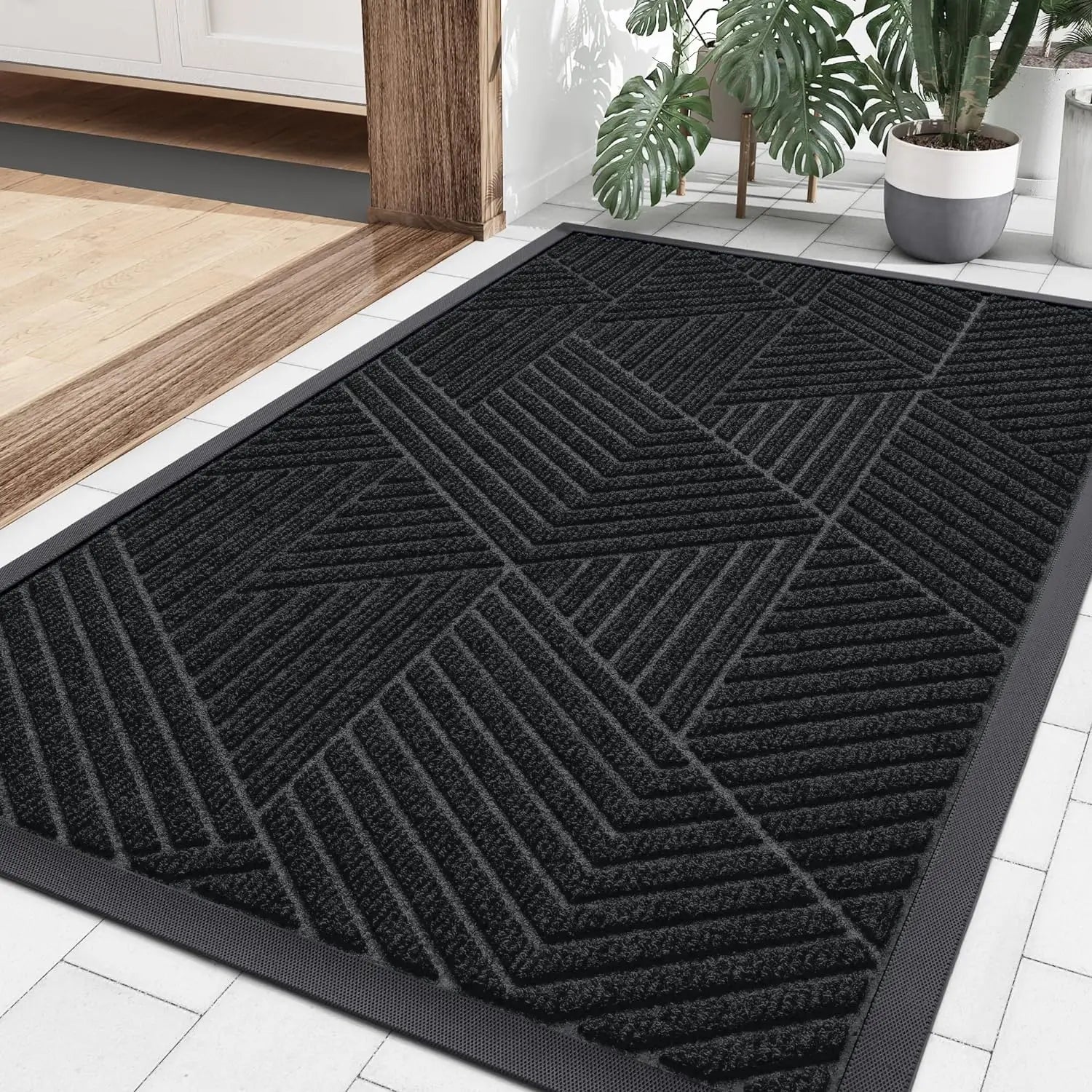 Koran Non-Slip Absorbent Door Mat | Low Profile Indoor & Outdoor Entrance Rug | Dirt & Moisture Trap Floor Mat