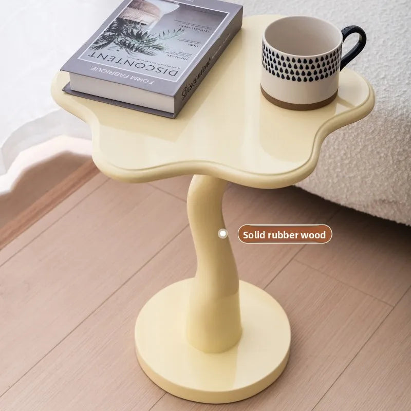 Solmire French Cream Duo Coffee Table | Solid Oak Wood Side Table | Modern Minimalist Design