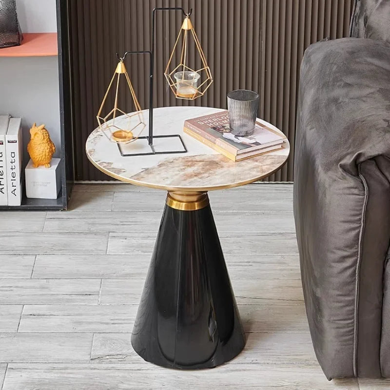 Eldorian Nordic Round Coffee Table | Light Luxury Side Table | Modern Accent Table for Living Room, Bedroom & Balcony