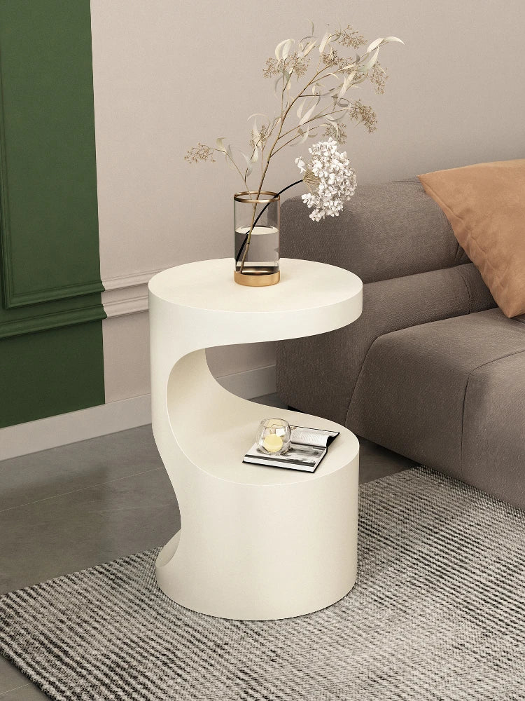 Virellom Design Side Table with Storage | Modern Resin Nightstand, Coffee Table & Accent Table