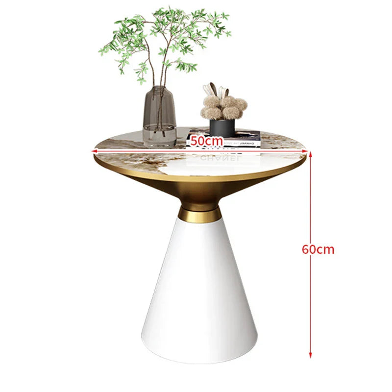 Elarian Modern Round Luxury Coffee Table | Metal & Marble Accent Table | Nordic Minimalist Center Table