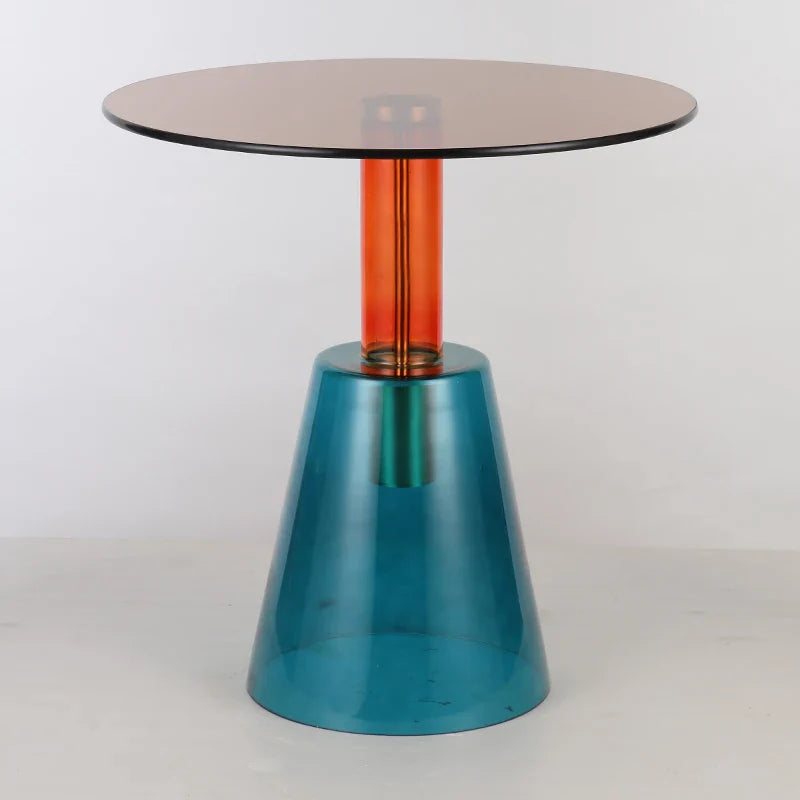 Virellon Nordic Transparent Glass Coffee Table | Round Minimalist Living Room Table | Luxury Space-Saving Side Table for Small Apartments